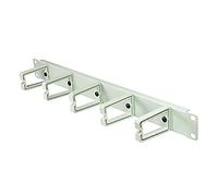 Logilink 19 Zoll Cable Management Bar 1U con 6 Soportes Giratorios De Plástico, Gris