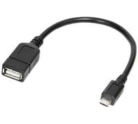 LogiLink AA0035 - Cable Adaptador USB 2.0 OTG (On-The-Go) para transmisión rápida de Datos hacia y Desde el Smartphone, 20 cm