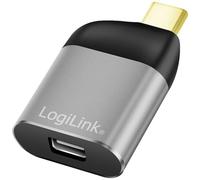 Logilink Adaptador USB 3.2 Gen2 Ultra HD 8K USB Tipo C (Macho) a Mini DisplayPort (Hembra), Color: Negro/Gris