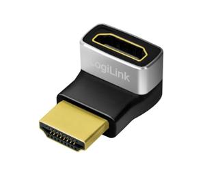 Logilink AH0007A - Adaptador HDMI Ultra High Speed (Macho/Hembra) con hasta 18 Gbit/s, ángulo de 270°, resolución Ultra HD 8K/60 Hz (7680 × 4320)