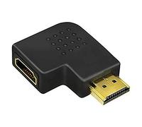 LogiLink AH0008 - Adaptador HDMI (90° ángulo, 19-pin macho a 19-pin hembra, conector de oro)