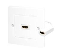 LogiLink AH0014 - Adaptador de pared HDMI Wall Plate hembra 1 puerto, blanco