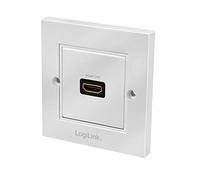 LOGILINK AH0017 - Toma de pared HDMI con 1 conector hembra/hembra HDMI, blanco