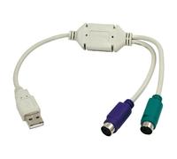 LogiLink AU0004A - Adaptador USB a PS/2, 0.2 m