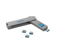LOGILINK AU0052 Bloqueador de Puertos USB-C (1 Llave y 4 cerraduras), Color Gris, 3600 W, 220 V, Multicolour