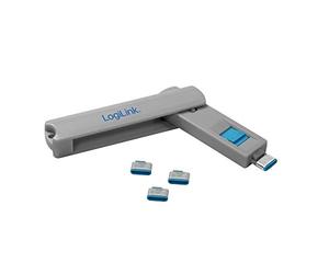 LOGILINK AU0052 Bloqueador de Puertos USB-C (1 Llave y 4 cerraduras), Color Gris, 3600 W, 220 V, Multicolour
