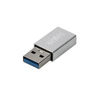 LogiLink AU0056 - Adaptador USB 3.2 Gen1 Tipo-C (Macho) a USB-C (Hembra), Color Plateado