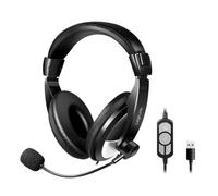 Logilink Auriculares estéreo con Auriculares Bien Acolchados, Mando a Distancia Integrado y micrófono de Plancha