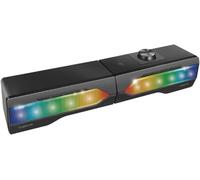 LogiLink Barra de Sonido móvil con luz de Fiesta, Sistema de Sonido 2 en 1, conexión a través de Bluetooth V5.0 o Jack estéreo de 3,5 mm, Color Negro