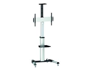 LogiLink BP0025 - Soporte de TV Profesional con Ruedas con Ajuste de Altura para 37-70 Pulgadas (LCD, LED, OLED, …), Color Aluminio