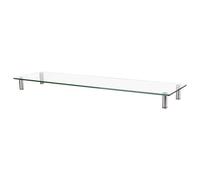 LogiLink BP0060 - Elevador/Base para televisor, de Cristal (Grosor: 8 mm), Capacidad de Carga de hasta 20 kg, Altura Regulable, Transparente