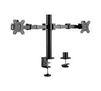 LogiLink BP0106 - Soporte para Monitor de 2 Compartimentos, 17-32", Longitud del Brazo: Ajustable, Color Negro