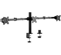 LogiLink BP0107 - Soporte de 3 Compartimentos para Monitor de 17-27", Longitud del Brazo: Ajustable, Color Negro