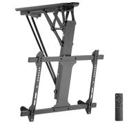 LogiLink BP0118 - Soporte de Techo eléctrico para televisor de 32-70 Pulgadas, con Mando a Distancia, para Pantallas Planas y Curvas, para techos Rectos y Inclinados, Color Negro