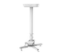LogiLink BP0157 - Soporte de Techo para proyector (Capacidad de Carga máxima: 35 kg, rotación de 360°, inclinación: -20°/+20°, Giro de -8°/+8°, Longitud del Brazo: 595-895 mm), Color Blanco
