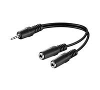 LogiLink CA1046 - Cable audio (1x 3.5 mm male a 2x 3.5 mm female, 0,2 m) negro