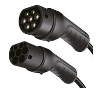 LogiLink Cable de carga para coche eléctrico tipo 2 de 3 fases en espiral, 20 A, 11 kW, con bolsa de 5 m