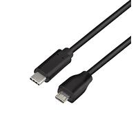Logilink Cable de conexión USB 2.0 tipo C a micro USB, para cargar dispositivos y sincronizar datos, color: negro, longitud del cable: 1 m