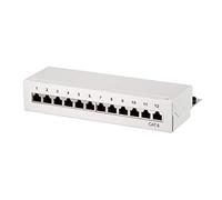 Logilink Cat.6 Desktop/Wall Patch Panel, 12 Puertos, Blindado, Gris
