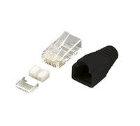 Logilink Cat.6 Rj45 Plug Conector, Blindado, con Placa De Arranque Y Guía, Negro