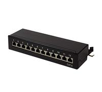 Logilink Cat.6 Tablero De Conexiones De Escritorio/Pared, 12 Puertos, Blindado, Negro
