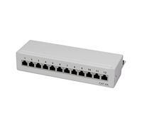 Logilink Cat.6A Tablero De Conexiones De Escritorio/Pared, 12 Puertos, Gris