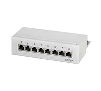 LogiLink Cat.6A Tablero De Conexiones De Escritorio/Pared, 8 Puertos, Gris