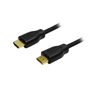 LogiLink CH0035- Cable HDMI High Speed con Ethernet (v 1.4, 2X 19-Pin Macho, Conector de Oro, Negro, 1 m) Negro