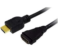 LogiLink CH0058 Male to Female HDMI Cable, 5 Meter Length, Black, 5 Meter Length