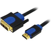 LogiLink CHB3110 Video Cable Adapter 10 m HDMI DVI-D Black, Blue, CHB3110 (10 m HDMI DVI-D Black, Blue)