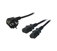LogiLink CP101 - Cable de alimentación con 2 enchufes C13, 1.5 m, Negro