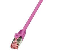 LogiLink CQ2019S - Cable PrimeLine CAT6 SFTP Patch PIMF LSZH de 0.25 m, Rosa, Cable de Red Latiguillo RJ45 Datos