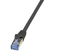 LogiLink CQ3013S - Cable PrimeLine CAT6A SFTP Patch PIMF LSZH de 0.25 m, Cable de Internet Datos Red Categoria 6, Negro