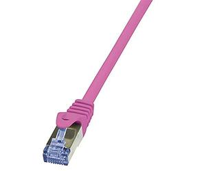 LogiLink CQ3049S - Cable PrimeLine CAT6A SFTP Patch PIMF LSZH de 1.5 m, Rosa, Cable de Red, Latiguillo RJ45, Cable Datos