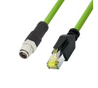 Logilink CQM085S - Cable de conexión industrial M12 CAT6A PUR, M12 X codificado a RJ45, 7,50 m