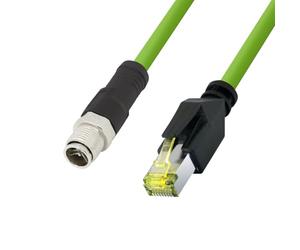 Logilink CQM095S - Cable de conexión industrial M12 CAT6A (PUR, M12 X codificado a RJ45, 10 m)