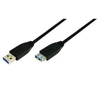 LogiLink CU0041 - Cable USB 3.0, Am a AF de 1 m, Negro