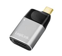 LogiLink CUA0203 - Adaptador USB 3.2 Gen2 (Tipo C) a HDMI (Tipo A, Ultra HD hasta 4K, PD 3.0 USB-C Port (Power Delivery), Color Negro y Gris