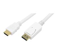 LogiLink CV0055 - Cable Display Port a HDMI de 2 m, Blanco 2 Meter Length