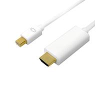 LOGILINK CV0125 - Conector Mini DisplayPort 1.2 a HDMI a, 4K/30Hz, 5 m, blanco