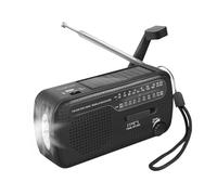 LogiLink Dynamo/Solar/Radio de manivela FM/Am y SW1/SW2, con Linterna LED SOS, también se Puede Utilizar como Banco de energía, súper Compacto