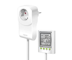 LogiLink EM0006 Energy Cost Meter with CO2 Emissions Calculation and Extension Cable, White