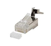 Logilink Enchufe Modular Cat6A STP Rj45, 50CONSUMER_ELECTRONICSs Sistema, Blindado, Placa del Enchufe + De La Guía