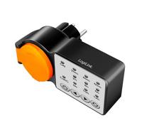 LogiLink ET0015 - Temporizador para Exteriores con función de Ciclo y Cuenta atrás de activación, Clase de protección IP44, 3600 W, Negro/Naranja