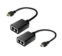 Logilink HD0021 - Extensor HDMI Full HD (vía LAN), 30 m (1920 x 1080/60 Hz), para Extender señales HDMI a través de Cables de Red, Color Negro