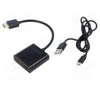 Divisor HDMI de 2 Puertos con resolución UHD (4K/60 Hz), HDCP 2.2, distribuir una señal a 2 Dispositivos, Incluye Escalador descendente (para monitores con Diferentes resoluciones)