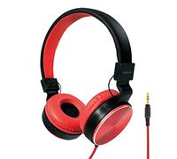 LogiLink HS0049RD - Auriculares estéreo Plegables y Elegantes Sonido y Gran Comodidad, Color Rojo