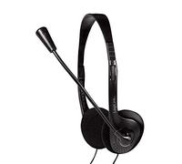 Logilink HS0052 - Auriculares estéreo con micrófono Easy VOIP para Conferencia telefónica, Color Negro