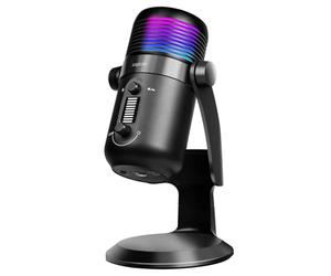 LogiLink HS0058 - Micrófono Profesional para Streaming, Podcast, Videojuegos, Estudio y Audio, con Control de reducción de Ruido NRC (Control de reducción de Ruido), 192 kHz@ 24 bits, con luz RGB
