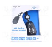 LogiLink® ID0016 Ratón Óptico USB Mini Con Cable Retráctil